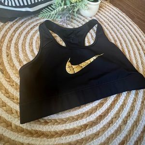 Nike DRI-FIT Sports Bra | Golden Swoosh | Size M